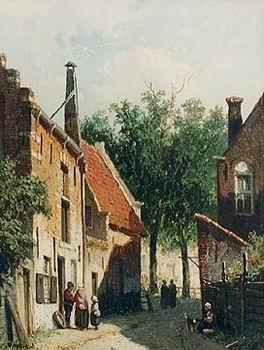 unknow artist European city landscape, street landsacpe, construction, frontstore, building and architecture. 244 Germany oil painting art